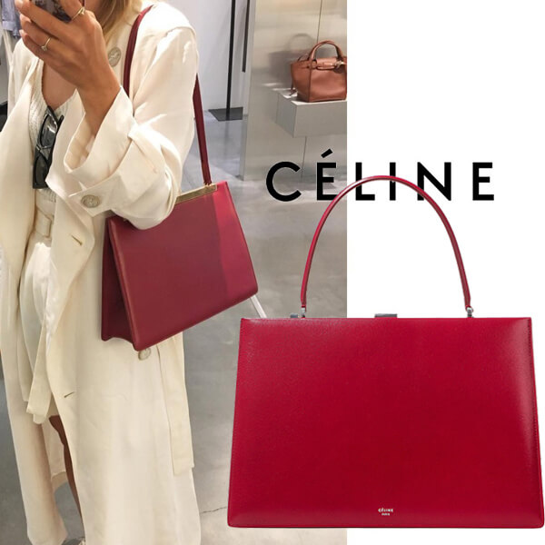 2019新作 セリーヌコピー セリーヌ Clasp Medium トートバッグ_Pop Red